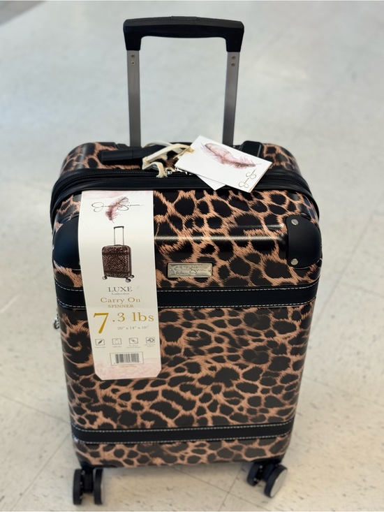 Jessica Simpson Handbags - Jessica simpson Luxe Leopard Print Carry-On Spinner - Leopard Brown